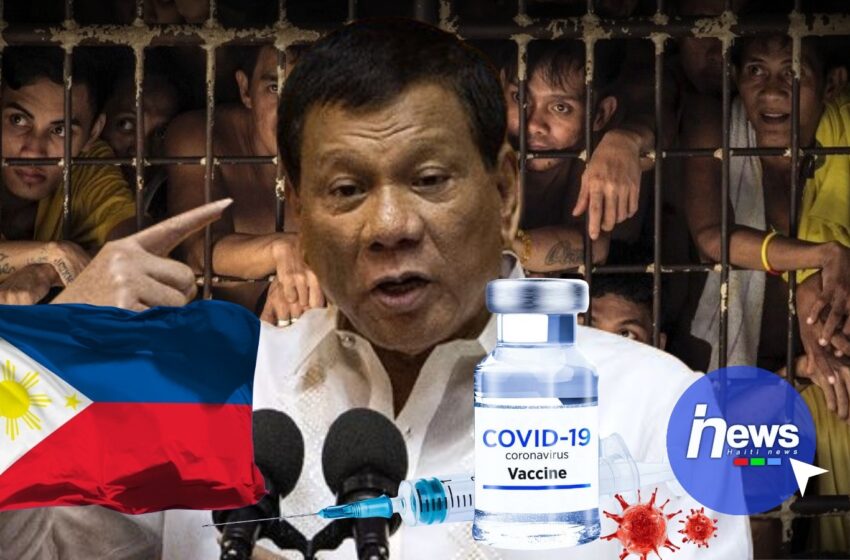  Le président des Philippines menace de mettre en prison tous citoyens qui refusent de se faire vacciner