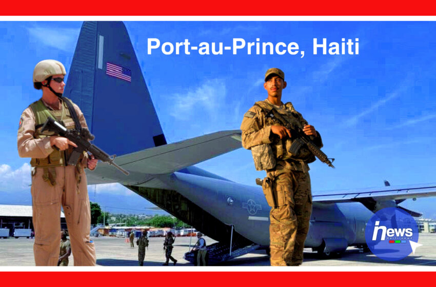  Yon avyon militè ameriken debake an Ayiti an granmoun