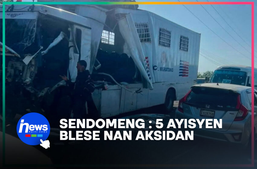  5 ayisyen blese nan yon aksidan Sendomeng