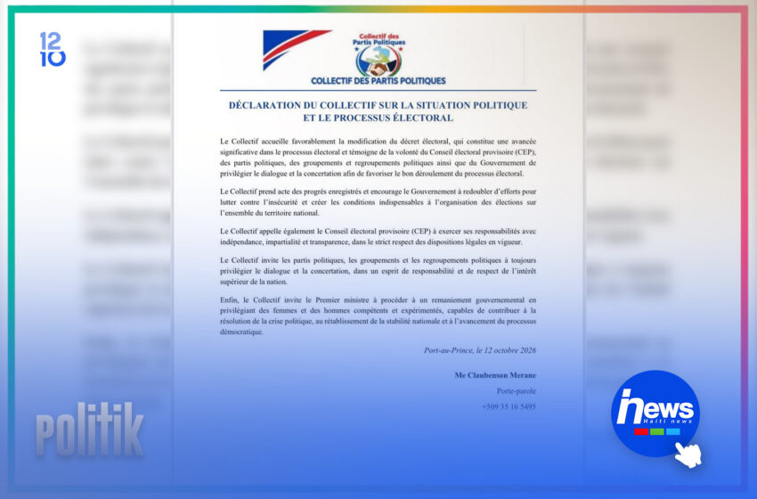  Yon gwoup pati politik mande chanjman nan gouvènman Alix la
