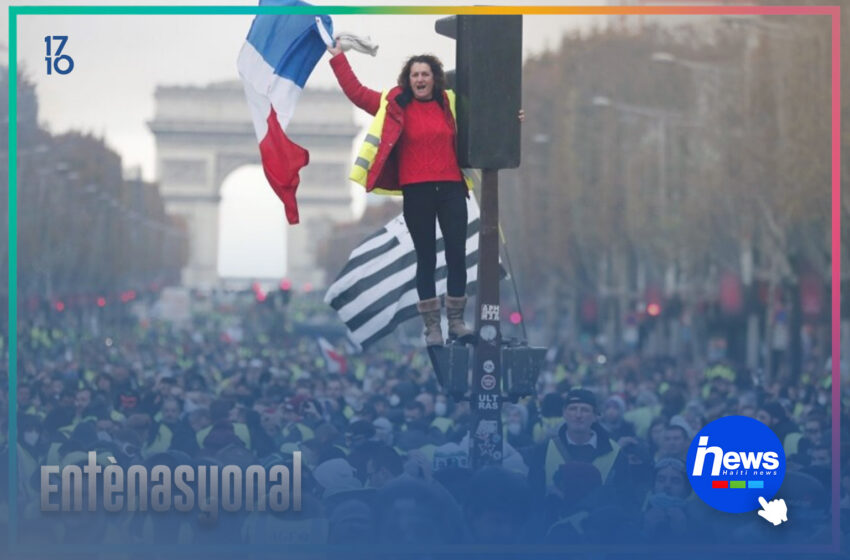  Plizyè milye manifestan mete Lafrans tèt anba